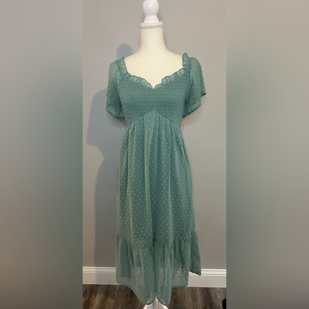 Grace Karin Maxi Sage Green Dress Size Small